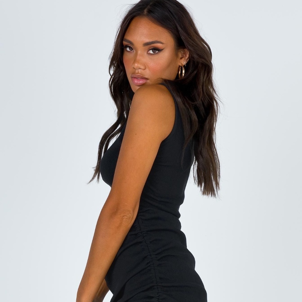 New* Lioness Ribbed Ruched Mini Dress - Picture 6 of 13